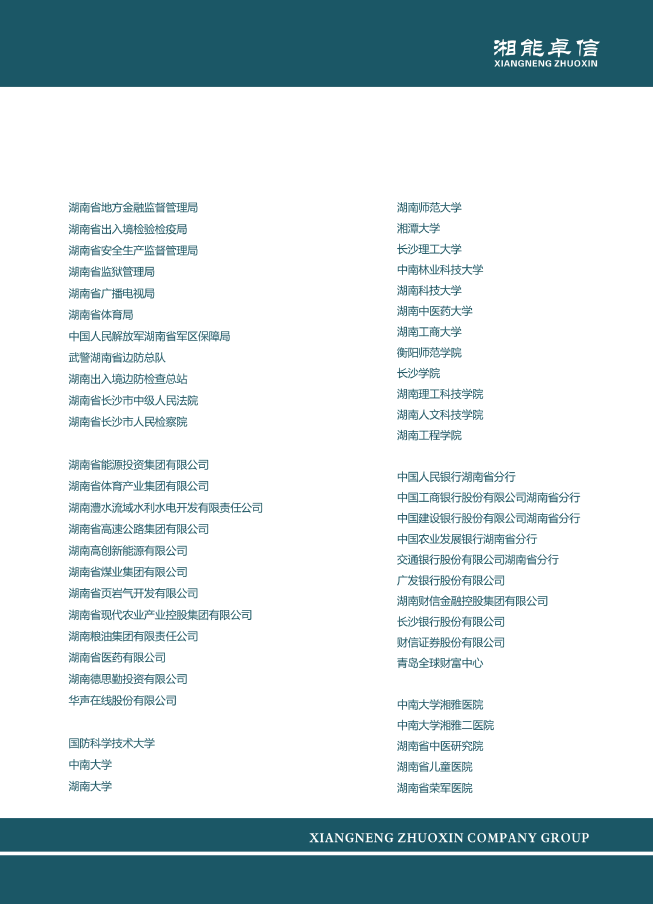 主要客户目录
